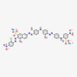 Disodium 3-((2-chloro-4-nitrophenyl)azo)-4-hydroxy-7-((2-hydroxy-4-((3-hydroxy-4-((4-((4-nitro-2-sulphonatophenyl)amino)phenyl)azo)phenyl)amino)phenyl)azo)naphthalene-2-sulphonate