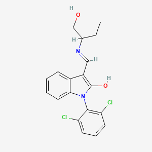 2H-Indol-2-one, 1,3-dihydro-1-(2,6-dichlorophenyl)-3-(((1-(hydroxymethyl)propyl)amino)methylene)-, (Z)-