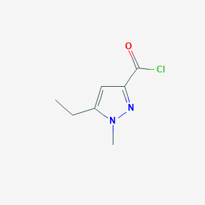 molecular formula C7H9ClN2O B1519148 5-乙基-1-甲基-1H-吡唑-3-甲酰氯 CAS No. 902168-58-5