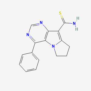 6H-Pyrimido(4,5-b)pyrrolizine-9-carbothioamide, 7,8-dihydro-4-phenyl-