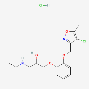 2-Propanol, 1-(o-((4-chloro-5-methyl-3-isoxazolyl)methoxy)phenoxy)-3-(isopropylamino)-, hydrochloride