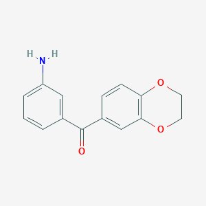 molecular formula C15H13NO3 B1519170 (3-氨基苯基)(2,3-二氢-1,4-苯并二氧杂环-6-基)甲苯酮 CAS No. 1177220-28-8