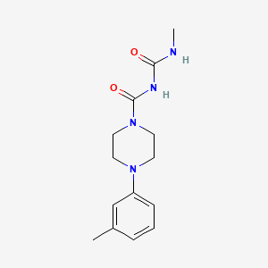 molecular formula C14H20N4O2 B15191718 1-Piperazinecarboxamide, N-((methylamino)carbonyl)-4-(3-methylphenyl)- CAS No. 80712-09-0