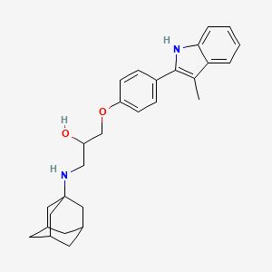 1-(4-(3-Methyl-1H-indol-2-yl)phenoxy)-3-(tricyclo(3.3.1.1(sup 3.7))dec-1-yl)amino-2-propanol