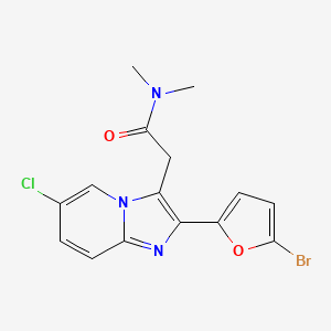 Imidazo(1,2-a)pyridine-3-acetamide, 2-(5-bromo-2-furanyl)-6-chloro-N,N-dimethyl-