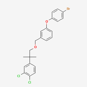 molecular formula C23H21BrCl2O2 B15191822 Benzene, 1-(4-bromophenoxy)-3-((2-(3,4-dichlorophenyl)-2-methylpropoxy)methyl)- CAS No. 80843-73-8