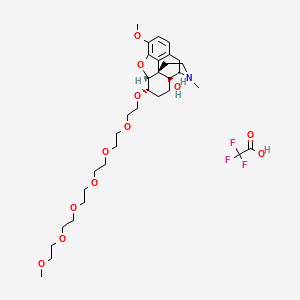 molecular formula C33H50F3NO12 B15191864 (4R,4aS,7S,7aR,12bS)-9-methoxy-7-[2-[2-[2-[2-[2-(2-methoxyethoxy)ethoxy]ethoxy]ethoxy]ethoxy]ethoxy]-3-methyl-1,2,4,5,6,7,7a,13-octahydro-4,12-methanobenzofuro[3,2-e]isoquinolin-4a-ol;2,2,2-trifluoroacetic acid CAS No. 1211231-85-4