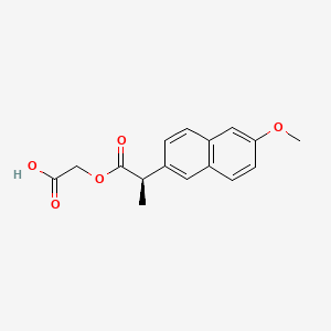 molecular formula C16H16O5 B15191877 2-Naphthaleneacetic acid, 6-methoxy-alpha-methyl-, carboxymethyl ester, (S)- CAS No. 97699-68-8