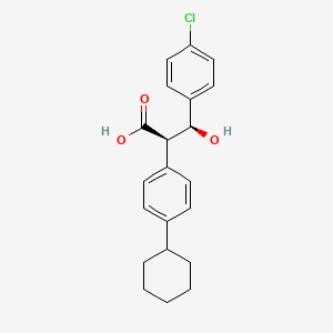 Benzenepropanoic acid, 4-chloro-alpha-(4-cyclohexylphenyl)-beta-hydroxy-, (R*,R*)-(-)-