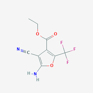 molecular formula C9H7F3N2O3 B1519195 Ethyl 5-amino-4-cyano-2-(trifluoromethyl)furan-3-carboxylate CAS No. 1118787-87-3