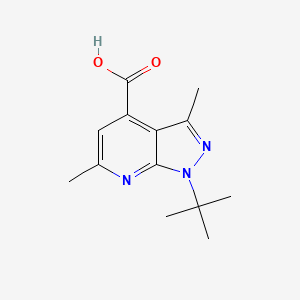 molecular formula C13H17N3O2 B1519196 1-tert-butyl-3,6-dimethyl-1H-pyrazolo[3,4-b]pyridine-4-carboxylic acid CAS No. 1118787-79-3