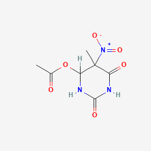 molecular formula C7H9N3O6 B15191988 Dihydro-6-(acetyloxy)-5-methyl-5-nitro-2,4(1H,3H)-pyrimidinedione CAS No. 82531-52-0