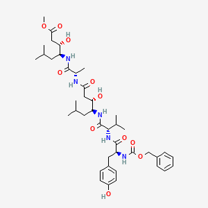 L-Valinamide, N-((phenylmethoxy)carbonyl)-L-tyrosyl-N-(2-hydroxy-4-((2-((2-hydroxy-4-methoxy-1-(2-methylpropyl)-4-oxobutyl)amino)-1-methyl-2-oxoethyl)amino)-1-(2-methylpropyl)-4-oxobutyl)-, stereoisomer