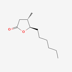 2(3H)-Furanone, 5-hexyldihydro-4-methyl-, trans-