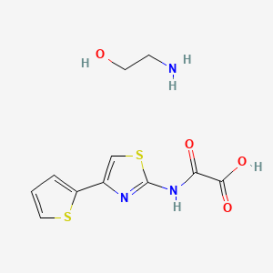 (alpha Thienyl-4 thiazolyl-2) oxamate d'ethanolamine [French]