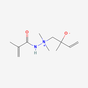 molecular formula C11H20N2O2 B15192076 Hydrazinium, 1,1-dimethyl-1-(2-hydroxy-2-methyl-3-butenyl)-1-methacryloyl-, hydroxide, inner CAS No. 83483-15-2