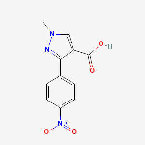 molecular formula C11H9N3O4 B1519210 1-methyl-3-(4-nitrophenyl)-1H-pyrazole-4-carboxylic acid CAS No. 1152933-94-2