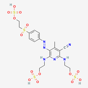 4-Methyl-2,6-bis((2-(sulfooxy)ethyl)amino)-5-(2-(4-((2-(sulfooxy)ethyl)sulfonyl)phenyl)diazenyl)-3-pyridinecarbonitrile