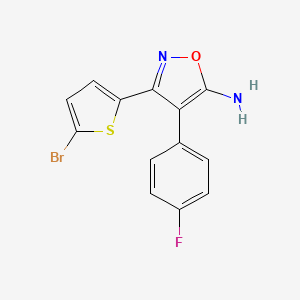 molecular formula C13H8BrFN2OS B1519213 3-(5-Bromothiophen-2-yl)-4-(4-fluorophenyl)-1,2-oxazol-5-amine CAS No. 1097153-77-9