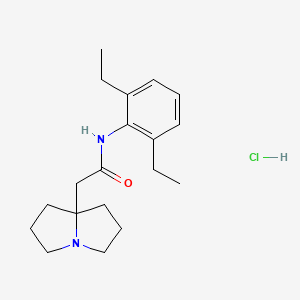 molecular formula C19H29ClN2O B15192147 1H-Pyrrolizine-7a(5H)-acetamide, tetrahydro-N-(2,6-diethylphenyl)-, monohydrochloride CAS No. 88297-25-0