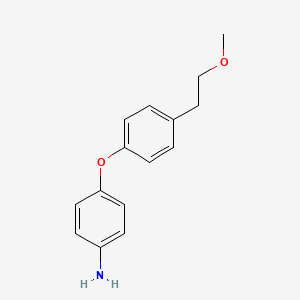 molecular formula C15H17NO2 B1519216 4-[4-(2-甲氧基乙基)苯氧基]苯胺 CAS No. 1099130-23-0