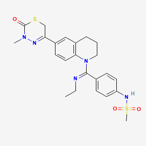 Methanesulfonamide, N-(4-((6-(3,6-dihydro-3-methyl-2-oxo-2H-1,3,4-thiadiazin-5-yl)-3,4-dihydro-1(2H)-quinolinyl)(ethylimino)methyl)phenyl)-