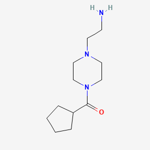 molecular formula C12H23N3O B1519220 2-(4-环戊烷羰基哌嗪-1-基)乙胺 CAS No. 1094880-41-7