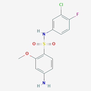 molecular formula C13H12ClFN2O3S B1519221 4-amino-N-(3-chloro-4-fluorophenyl)-2-methoxybenzene-1-sulfonamide CAS No. 1095012-62-6