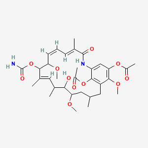 2-Azabicyclo(16.3.1)docosa-1(22),4,6,10,18,20-hexaen-3-one, 20,22-bis(acetyloxy)-9-((aminocarbonyl)oxy)-13-hydroxy-8,14,19-trimethoxy-4,10,12,16-tetramethyl-