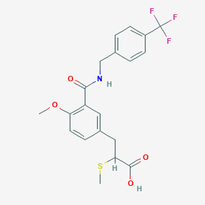 3-[4-methoxy-3-[[4-(trifluoromethyl)phenyl]methylcarbamoyl]phenyl]-2-methylsulfanylpropanoic acid