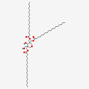 Octadecanoic acid, (dihydro-4-hydroxy-5-(hydroxymethyl)-2H-pyran-3,3,5(4H)-triyl)tris(methylene) ester