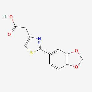 molecular formula C12H9NO4S B1519252 2-[2-(2H-1,3-benzodioxol-5-yl)-1,3-thiazol-4-yl]acetic acid CAS No. 1097005-91-8