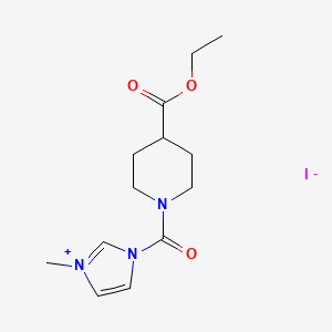 molecular formula C13H20IN3O3 B1519253 1-[4-(ethoxycarbonyl)piperidine-1-carbonyl]-3-methyl-1H-imidazol-3-ium iodide CAS No. 1231952-31-0