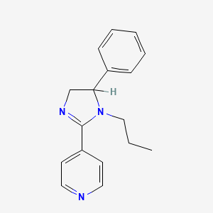 molecular formula C17H19N3 B15192548 4-(4,5-Dihydro-5-phenyl-1-propyl-1H-imidazol-2-yl)pyridine CAS No. 86002-66-6