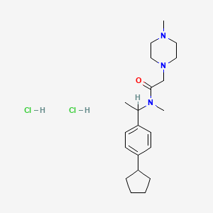 N-(1-(4-Cyclopentylphenyl)ethyl)-N,4-dimethyl-1-piperazineacetamide dihydrochloride hydrate