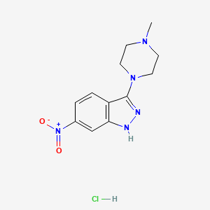 1H-Indazole, 3-(4-methyl-1-piperazinyl)-6-nitro-, monohydrochloride