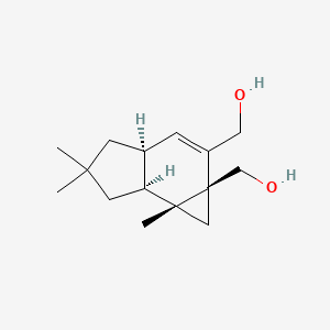 molecular formula C15H24O2 B15192780 Cycloprop(E)indene-1a,2(1H)-dimethanol, 3a,4,5,6,6a,6b-hexahydro-5,5,6b-trimethyl-, (1aS,3aS,6aS,6bR)- CAS No. 37841-93-3