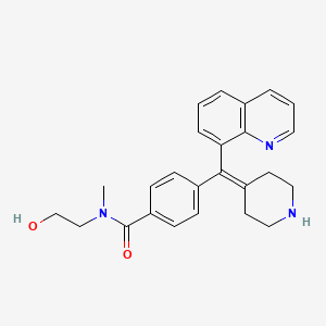 molecular formula C25H27N3O2 B15192800 N-(2-hydroxyethyl)-N-methyl-4-[piperidin-4-ylidene(quinolin-8-yl)methyl]benzamide CAS No. 1018987-99-9