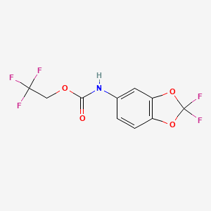 molecular formula C10H6F5NO4 B1519290 2,2,2-Trifluoroethyl 2,2-difluoro-1,3-benzodioxol-5-ylcarbamate CAS No. 1087788-78-0