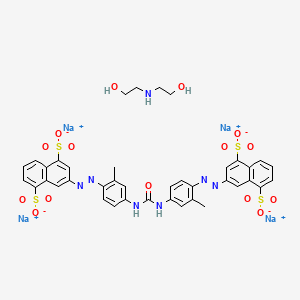 Tetrasodium;3-[[4-[[4-[(4,8-disulfonatonaphthalen-2-yl)diazenyl]-3-methylphenyl]carbamoylamino]-2-methylphenyl]diazenyl]naphthalene-1,5-disulfonate;2-(2-hydroxyethylamino)ethanol