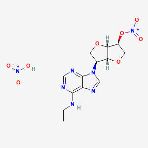 [(3S,3aR,6S,6aS)-3-[6-(ethylamino)purin-9-yl]-2,3,3a,5,6,6a-hexahydrofuro[3,2-b]furan-6-yl] nitrate;nitric acid