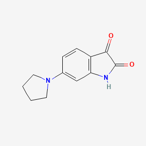molecular formula C12H12N2O2 B1519305 6-(pyrrolidin-1-yl)-2,3-dihydro-1H-indole-2,3-dione CAS No. 1146290-05-2