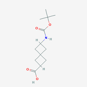 molecular formula C13H21NO4 B1519308 6-((tert-Butoxycarbonyl)amino)spiro[3.3]heptane-2-carboxylic acid CAS No. 1087798-38-6