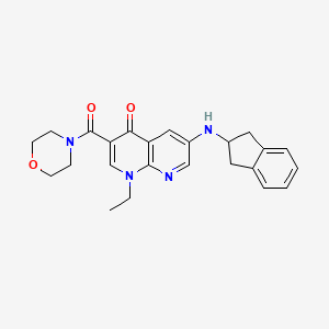 6-(2,3-dihydro-1H-inden-2-ylamino)-1-ethyl-3-(morpholine-4-carbonyl)-1,8-naphthyridin-4-one