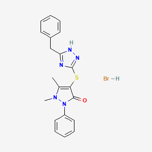 3H-Pyrazol-3-one, 1,2-dihydro-1,5-dimethyl-2-phenyl-4-((5-(phenylmethyl)-1H-1,2,4-triazol-3-yl)thio)-, monohydrobromide