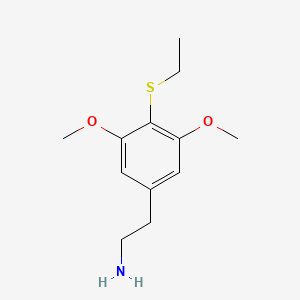 molecular formula C12H19NO2S B15193184 Benzeneethanamine, 4-(ethylthio)-3,5-dimethoxy- CAS No. 90109-49-2