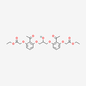 Acetic acid, 2,2'-(2-hydroxytrimethylenebis(oxy(2-acetyl-m-phenylene)oxy))di-, diethyl ester