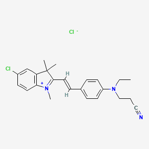 3H-Indolium, 5-chloro-2-(2-(4-((2-cyanoethyl)ethylamino)phenyl)ethenyl)-1,3,3-trimethyl-, chloride