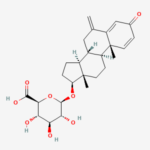 molecular formula C26H34O8 B15193216 exemestane-17-O-glucuronide CAS No. 2268001-09-6