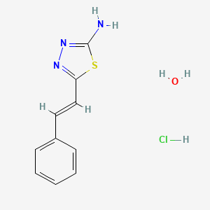 molecular formula C10H12ClN3OS B15193224 2-Amino-5-styryl-1,3,4-thiadiazole hydrochloride hydrate CAS No. 102367-69-1